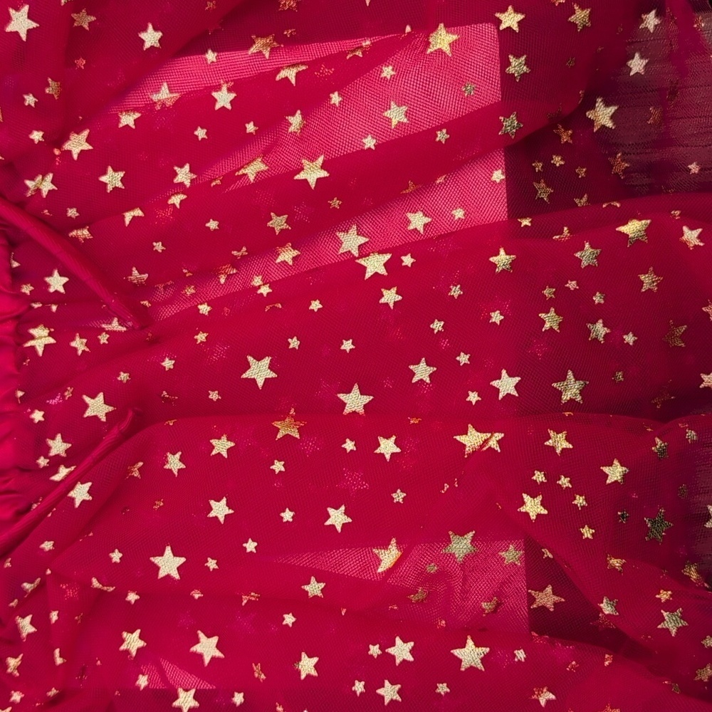 Cat&Jack Dress Up Girls Holiday Reindeer Gold Glitter Head Band And Red Skirt - Picture 3 of 5